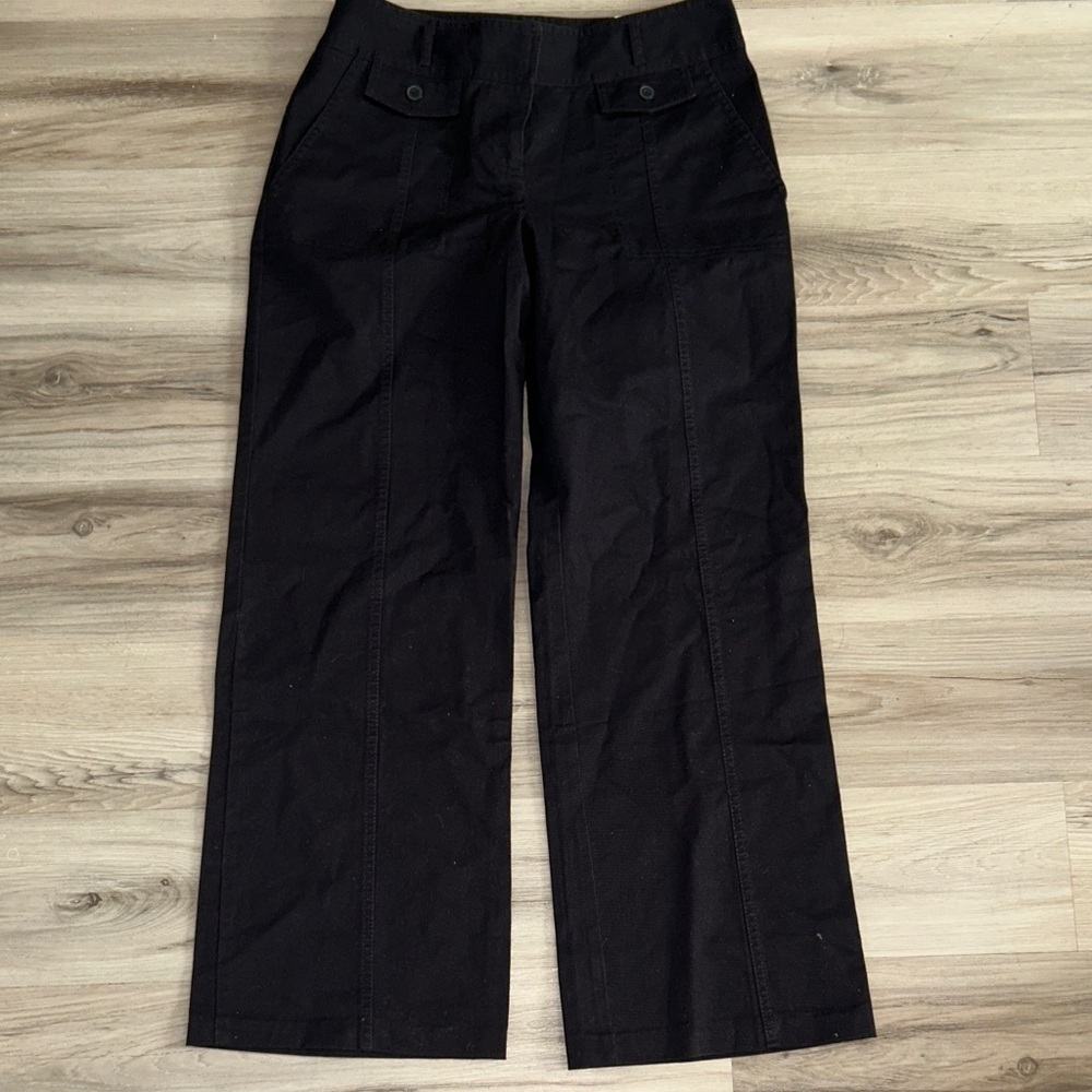 LOFT Charcoal Wide-Leg Trousers